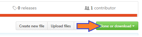 Image showing the clone or download button in GitHub.